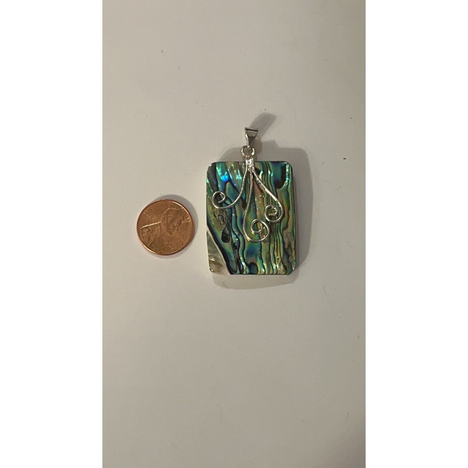 Other Abalone and Silver Rectangle Pendant Size ONE SIZE - 6 Thumbnail