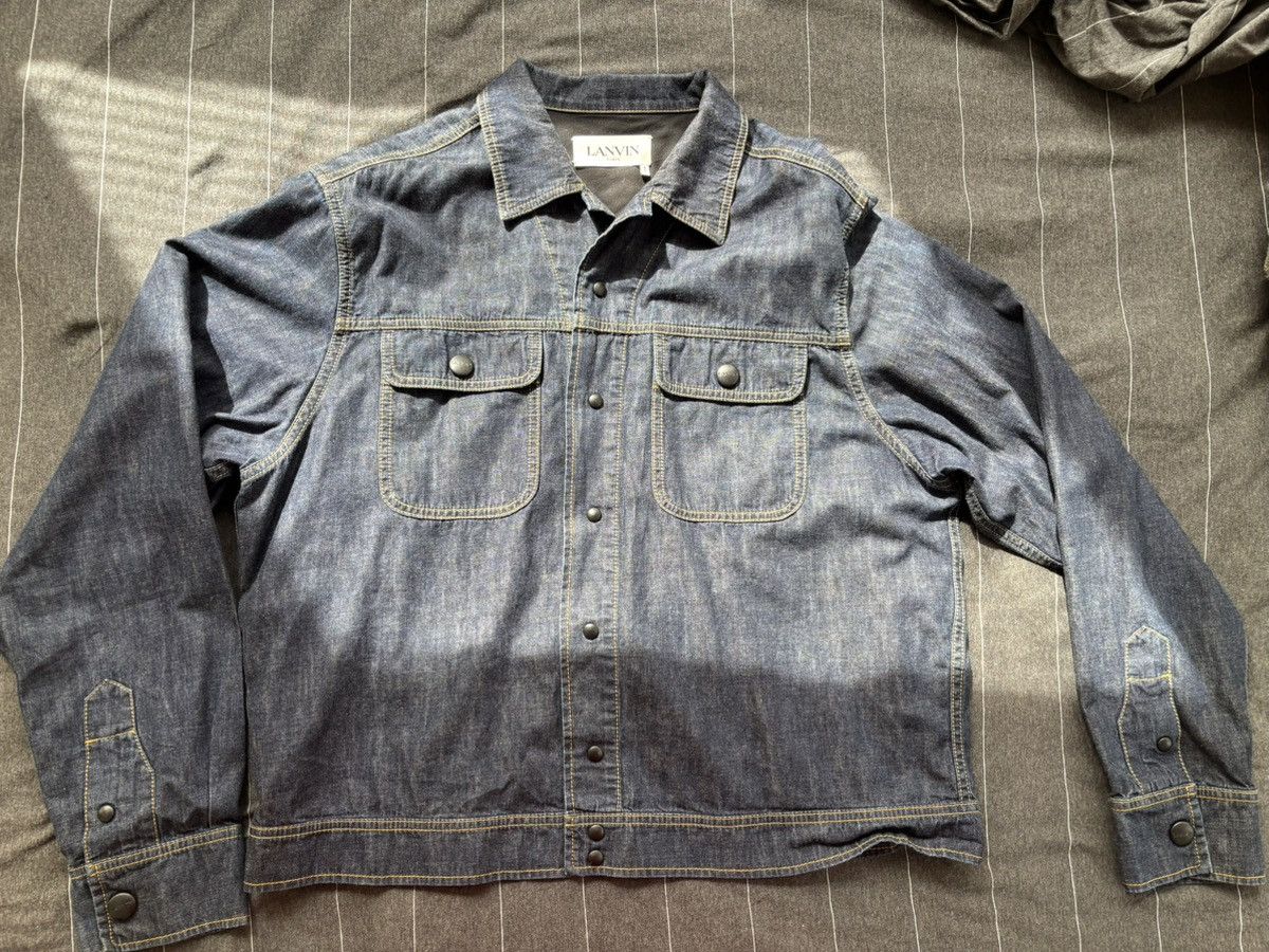 Lanvin Lanvin Blue denim crop jacket Size US XL / EU 56 / 4 - 2 Thumbnail