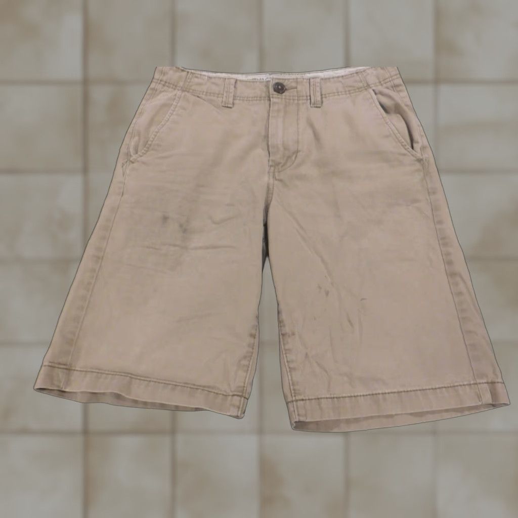 American Eagle Outfitters American Eagle Outfitters Mens Shorts 28 Beige Longboard Chino Regular Classic Flat Front Logo Knit Cotton Casual - Mens - 28 Size US 28 / EU 44 - 1 Thumbnail