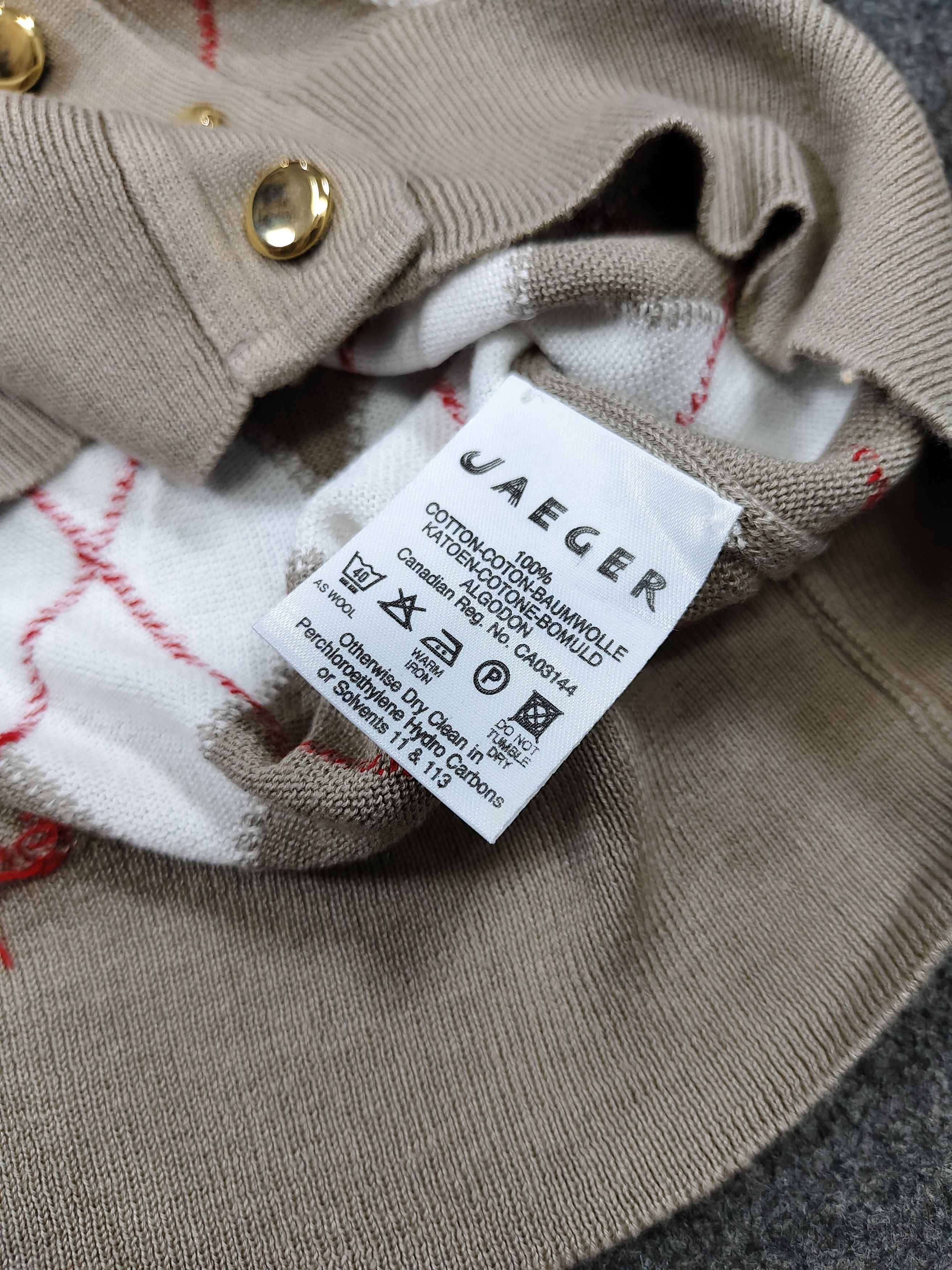 Jaeger 💥 Vtg Jaeger 💥 Striped Knit Short Cardigan Size L / US 10 / IT 46 - 10 Thumbnail