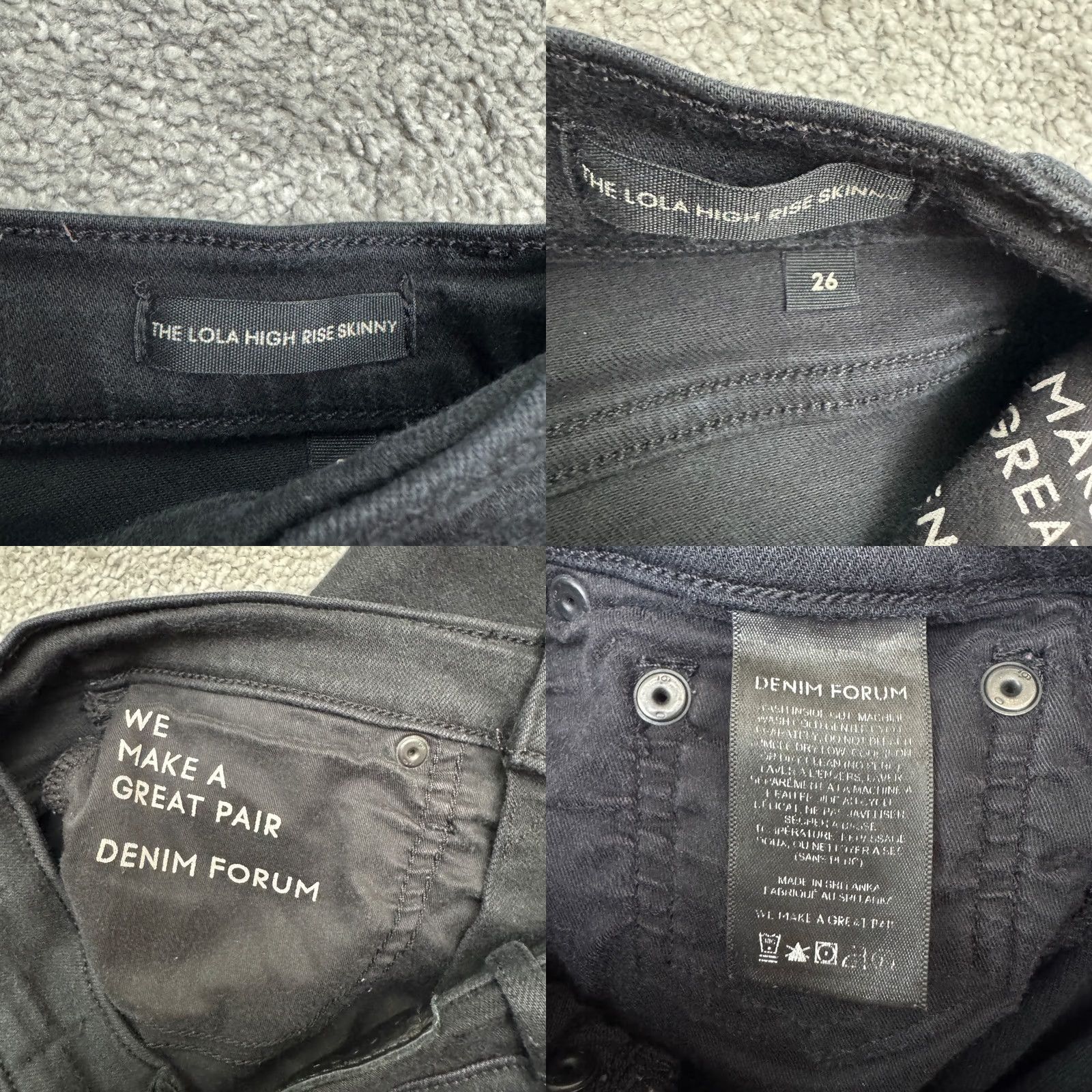 Aritzia Denim Forum The Lola High Rise Skinny Jeans Women 26 Black Stretch Size 26" / US 2 / IT 38 - 8 Thumbnail