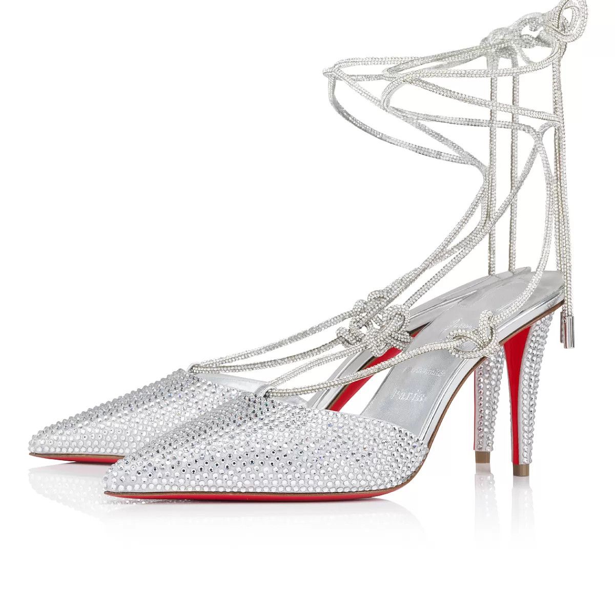 Christian Louboutin o1s1wg111024 Astrid Lace Strass Pumps in Silver Size US 6 / IT 36 - 2 Thumbnail
