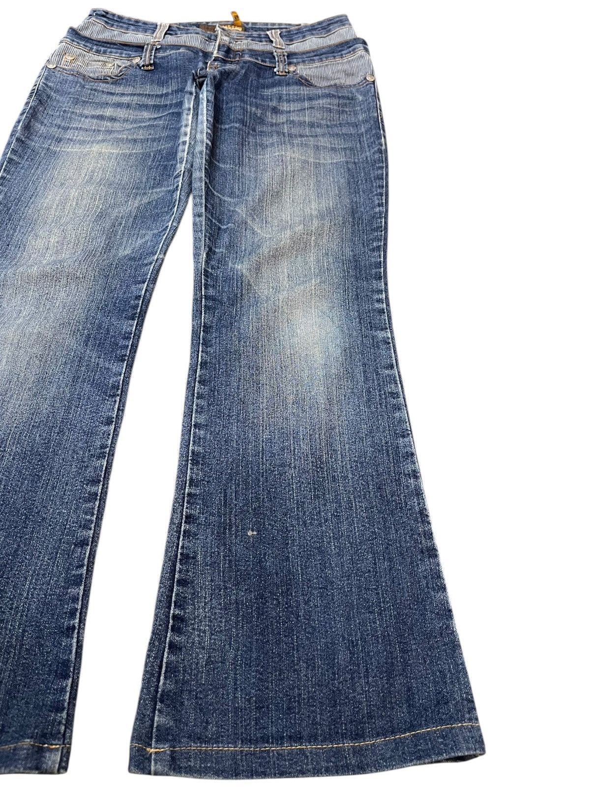 Japanese Brand Vintage Cuttle Double Waist Flare Denim Size US 31 - 4 Thumbnail