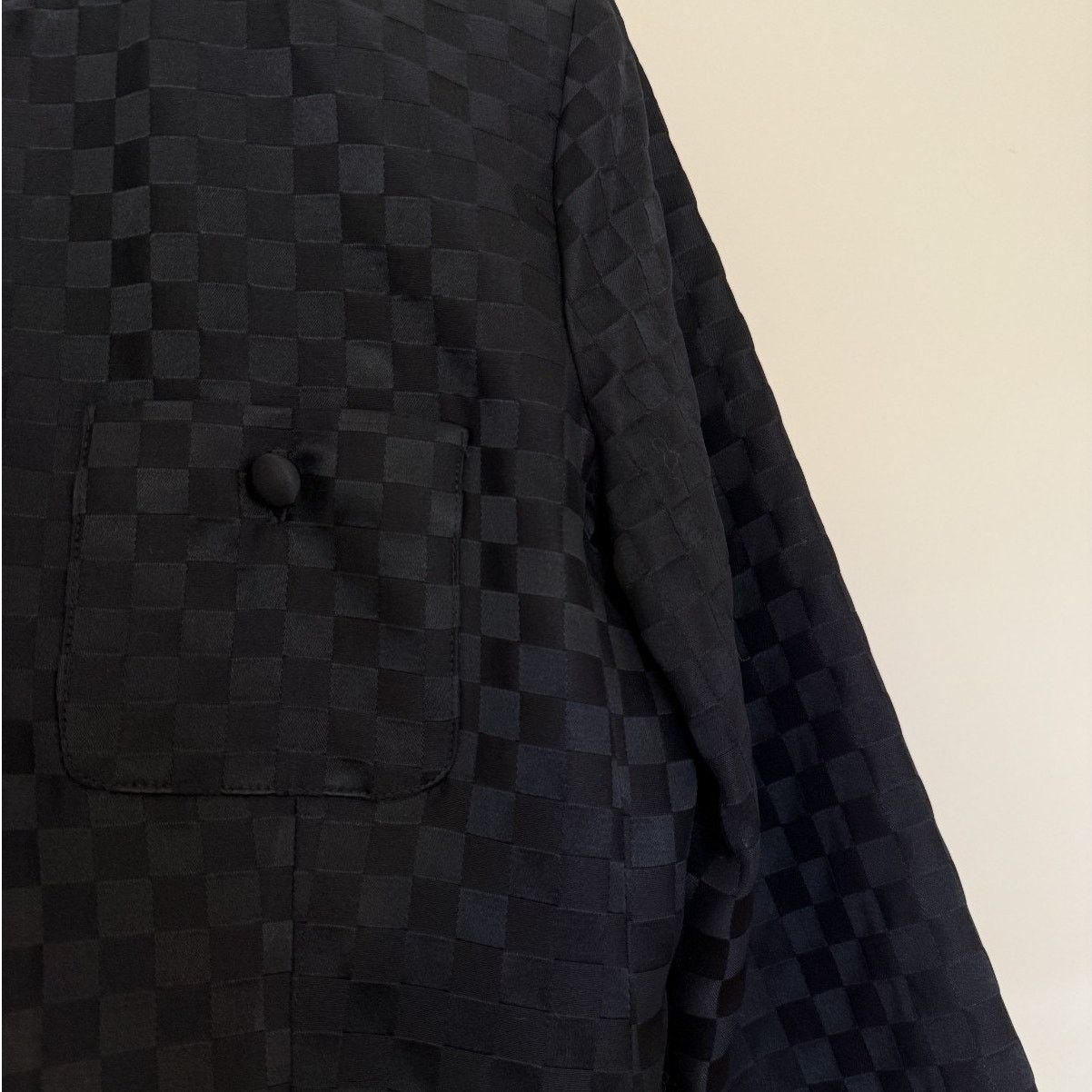 Talbots Vintage 90s Talbots Black Checkerboard Jacquard Blazer Size M / US 6-8 / IT 42-44 - 4 Thumbnail