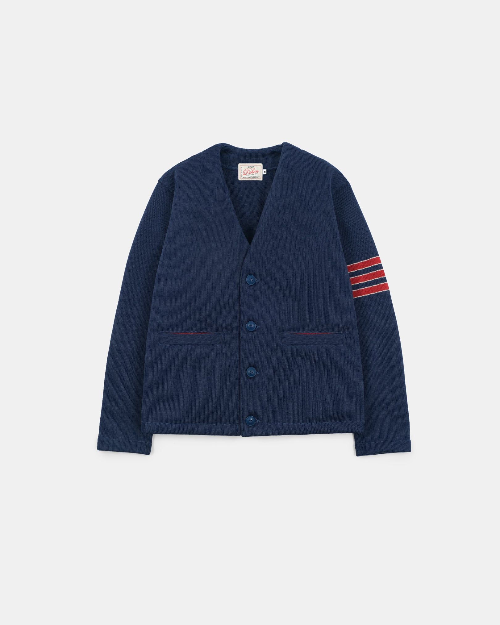 Dehen 1920 Dehen Slouchy Varsity Cardigan - Centennial Blue Size US M / EU 48-50 / 2 - 1 Thumbnail