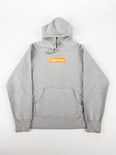 Supreme box logo hot sale hoodie grey orange