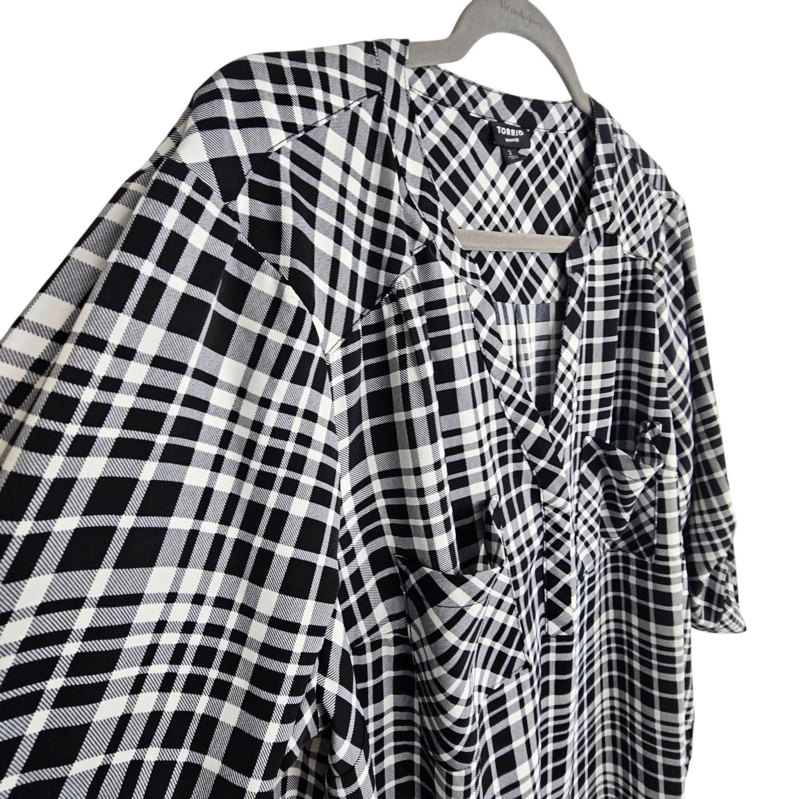 Torrid Torrid Womens Plaid Harper Top Plus Size 2X Career Corp Work Size XXL / US 16-18 / IT 52-54 - 6 Thumbnail