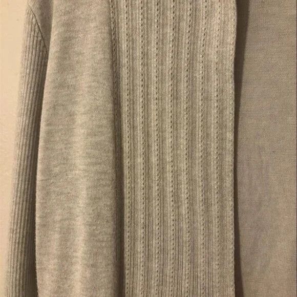 Other Anna Rose Light Gray Ribbed Open-Front Drape Cardigan Size L / US 10 / IT 46 - 1 Thumbnail