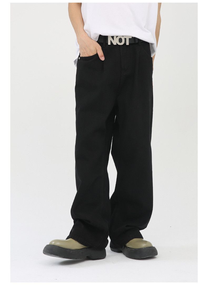 Japanese Brand × Jean Japanese retro solid color loose wide-leg straight jeans Size US 32 / EU 48 - 2 Thumbnail