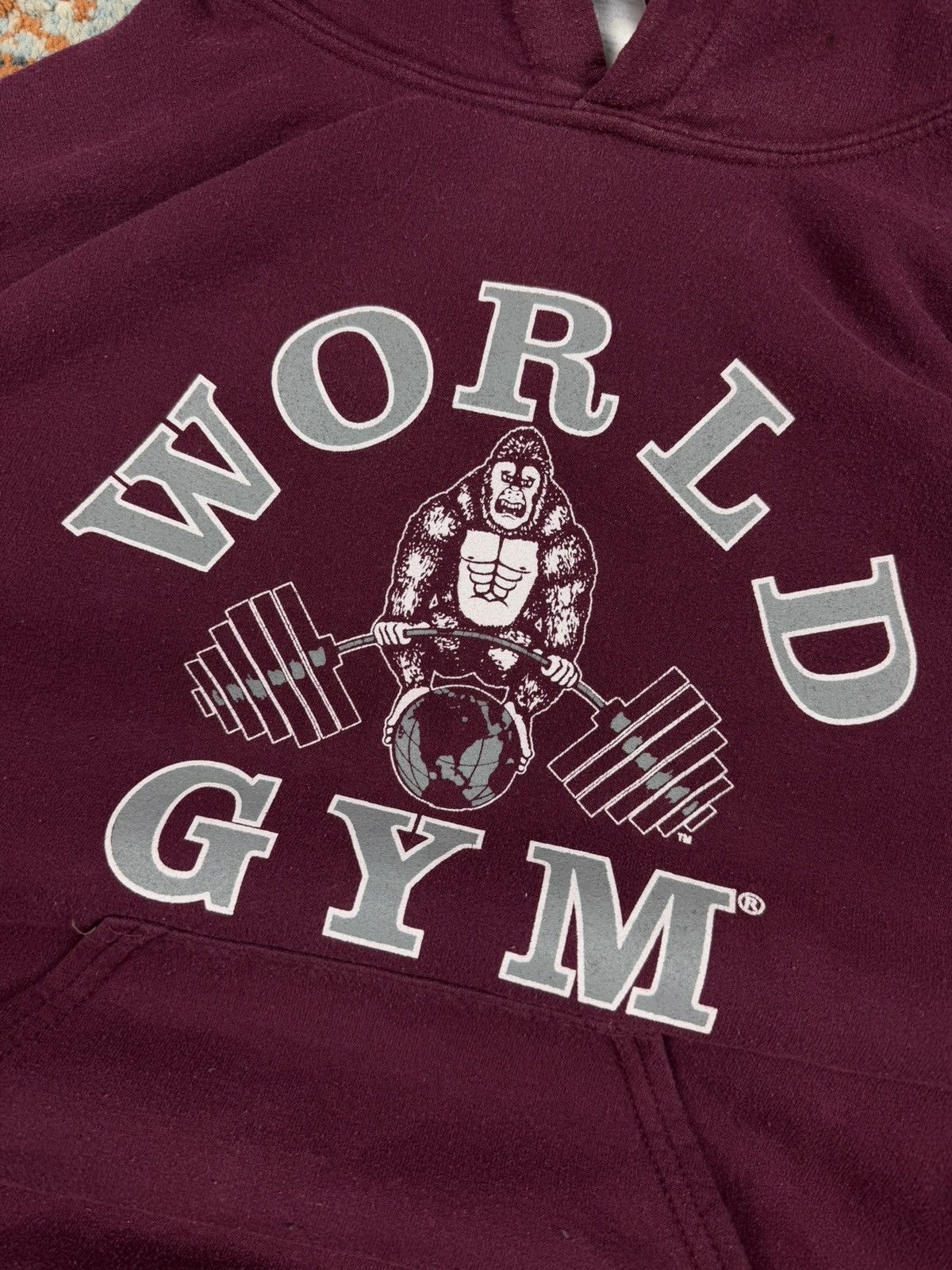 Other × Vintage Vintage 90s World Gym college style spellout arch hoodie Size US S / EU 44-46 / 1 - 5 Thumbnail