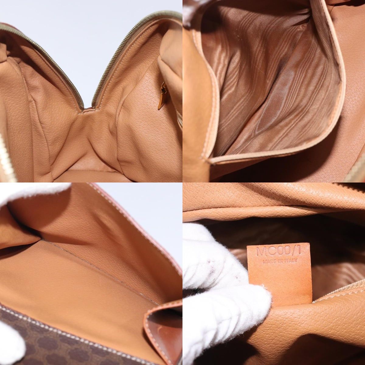 Celine CELINE Macadam Canvas Hand Bag Pvc Leather Brown Gold Size ONE SIZE - 12 Thumbnail