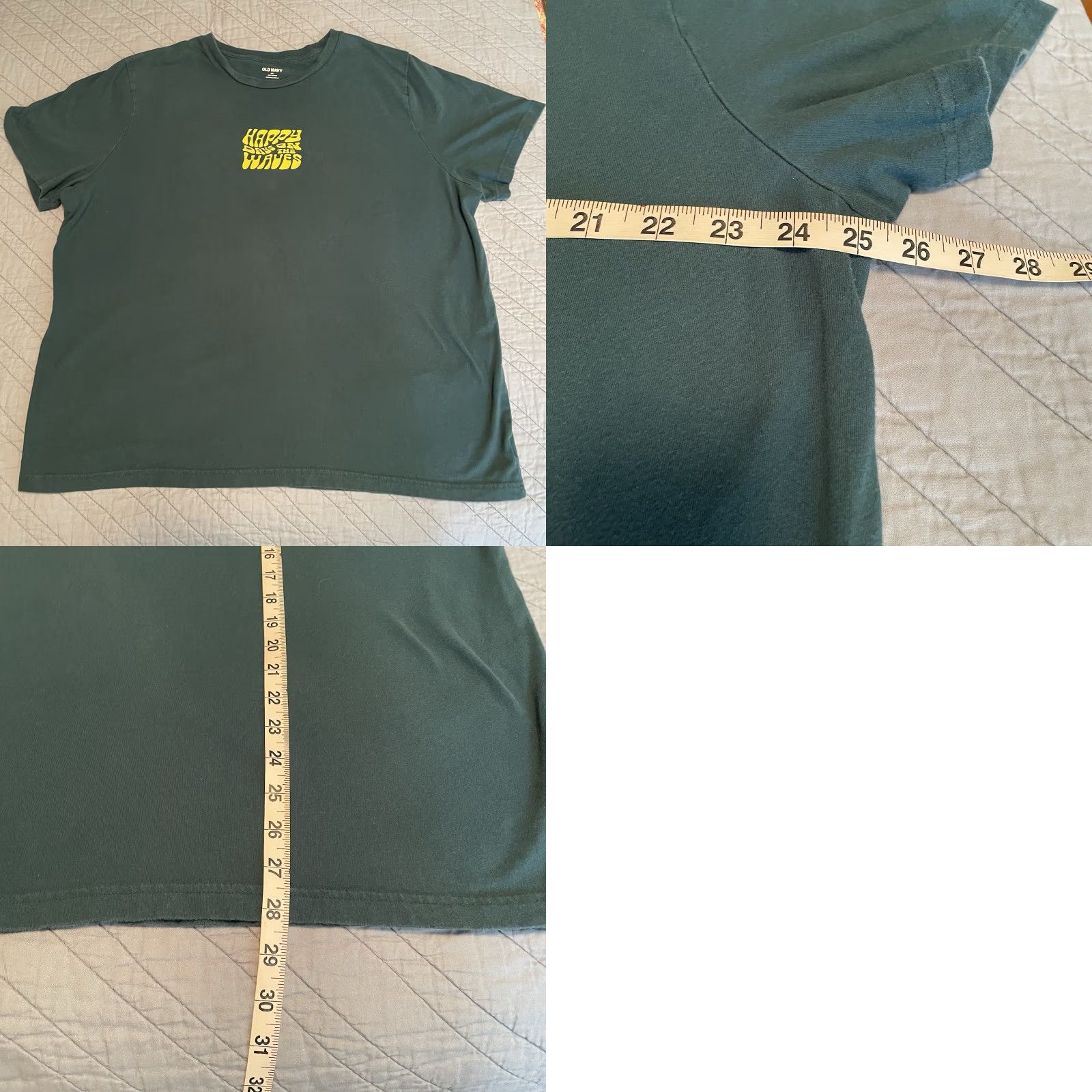Altea On Surfing Tee Happy Days On The Waves Teal Short Sleeve T-shirt XXL Beach Surfer Clothing Men T-Shirt Size US XXL / EU 58 / 5 - 8 Thumbnail