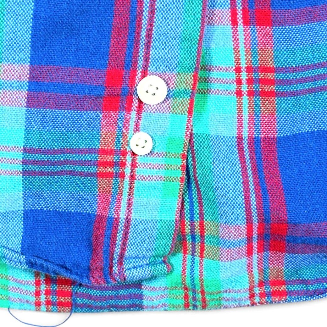 Van Heusen VINTAGE Van Heusen Shirt Adult MEDIUM Blue Plaid Madras Short Sleeve Button-Down Collar 90s Mens Size US M / EU 48-50 / 2 - 7 Thumbnail
