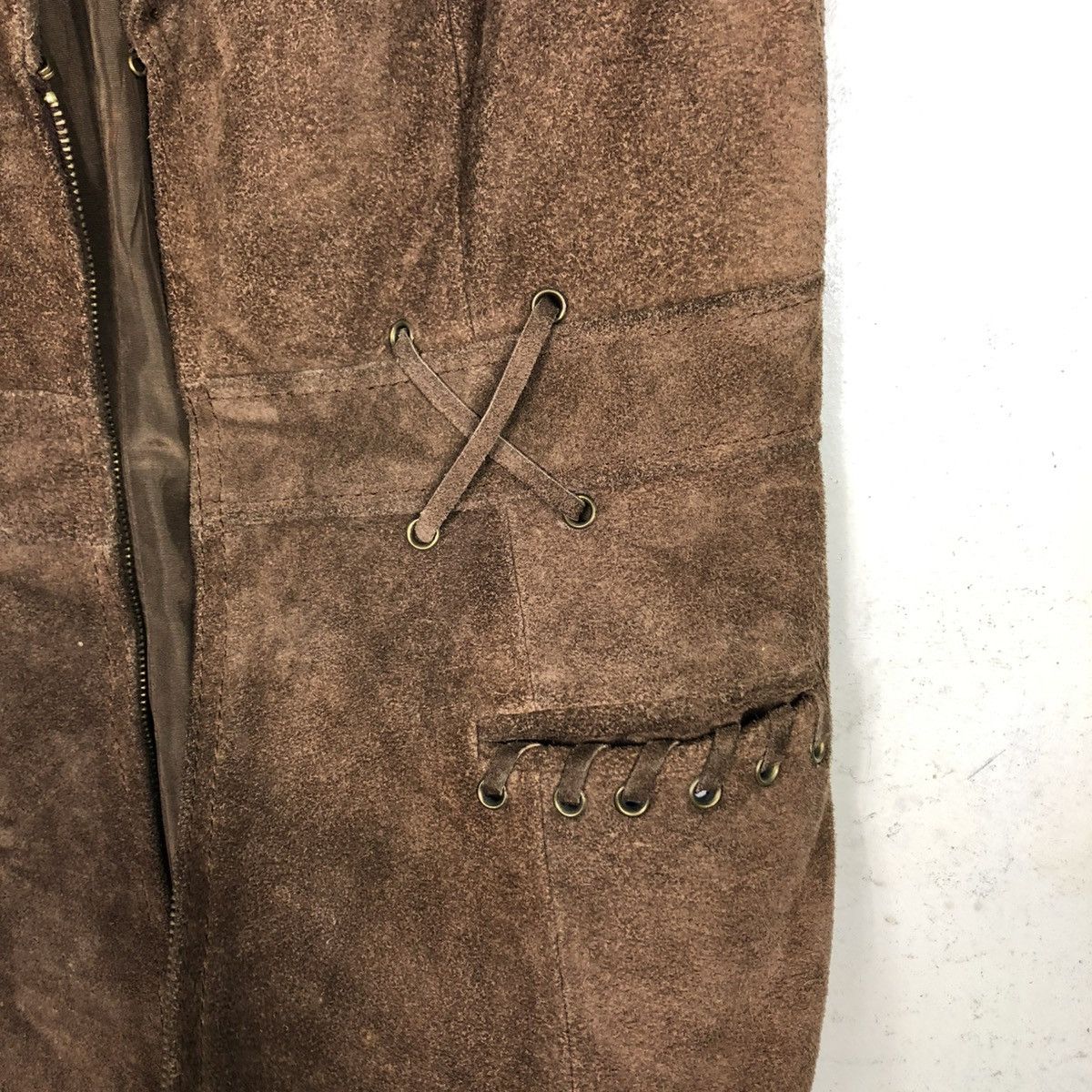 Japanese Brand VINTAGE BIKER LEATHER JACKET SLEEVE LESS SHYNE ISSEY MIYAKE Size US M / EU 48-50 / 2 - 19 Thumbnail