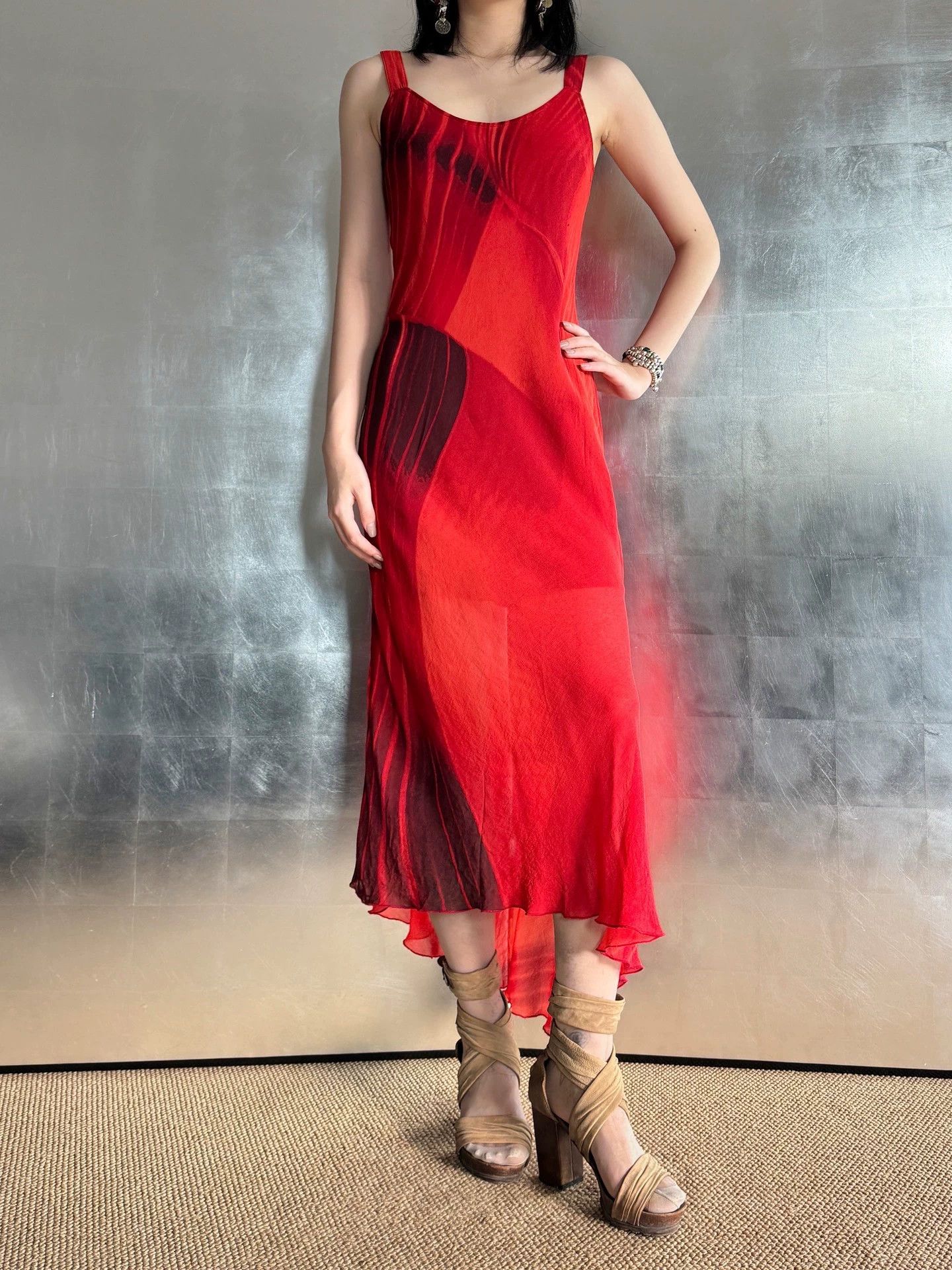 Vintage Vintage Italian Irregular Fishtail Stretchy Dress M Size M / US 6-8 / IT 42-44 - 3 Thumbnail