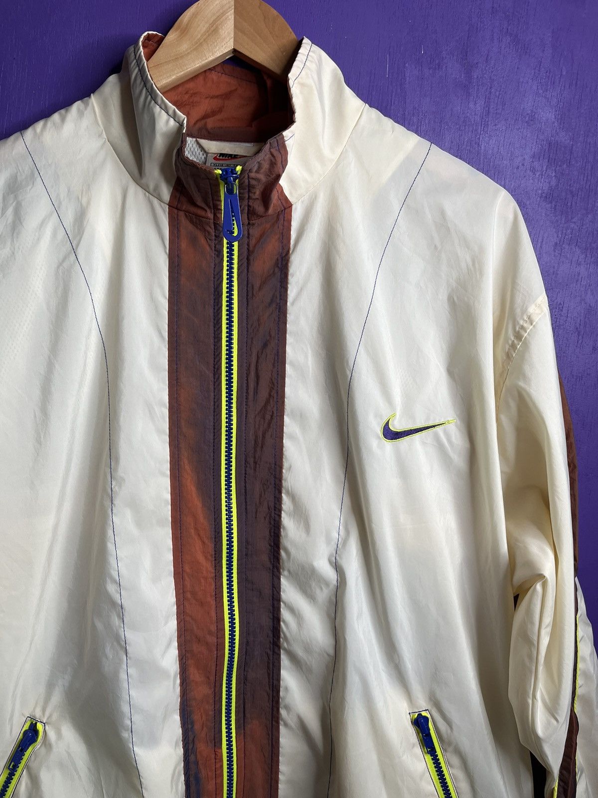 Nike × Vintage Vintage 90s Nike two tone windbreaker jacket Size US XL / EU 56 / 4 - 3 Thumbnail