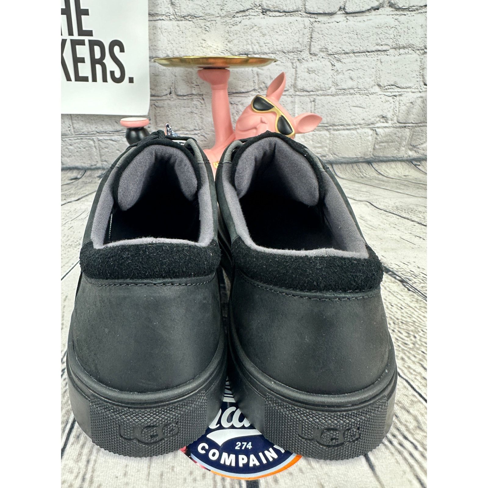 Ugg Ugg Baysider Sneaker Mens 11 Black Waterproof Leather Shoes Size US 11 / EU 44 - 4 Thumbnail