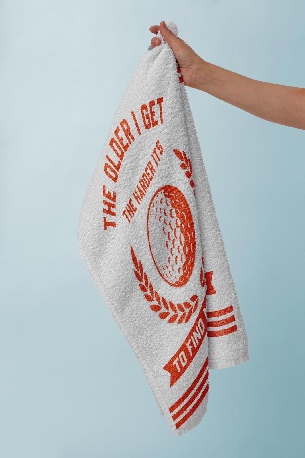 Designer Funny Golf Towel 'The Older I Get' Funny Dad Joke Accessory Size ONE SIZE - 3 Thumbnail