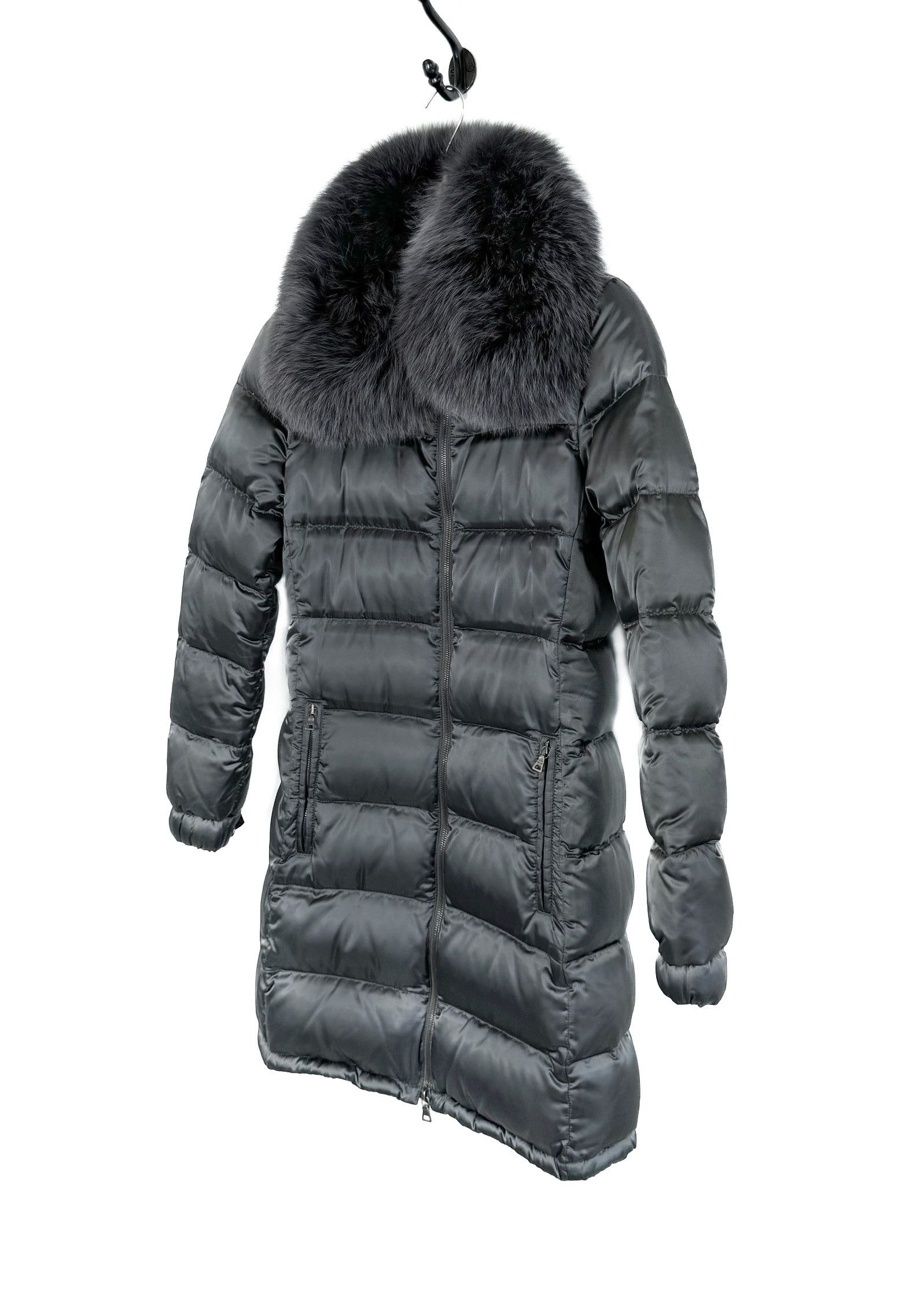 Prada Prada Lina Rossa Grey Down Coat with Dye Fox Fur Trim Size S / US 4 / IT 40 - 2 Thumbnail