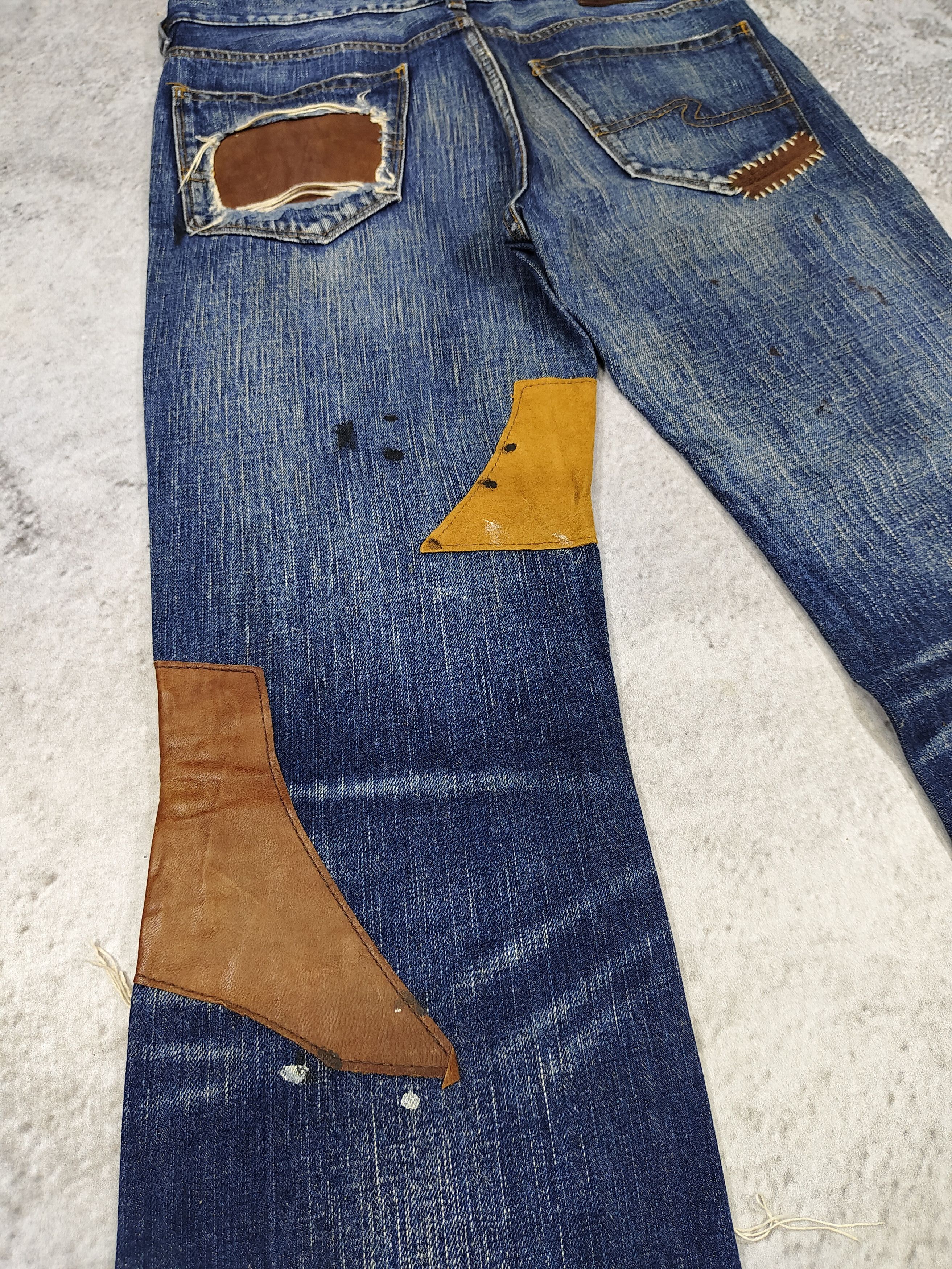 If Six Was Nine Bonds&Peace🇯🇵 Grunge Punk Rock Distressed Patchwork Jeans Size US 31 - 10 Thumbnail