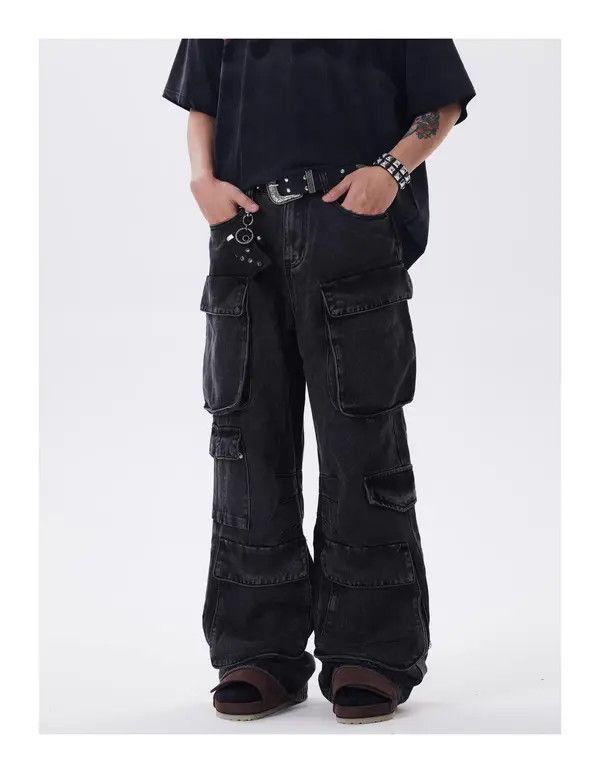Other Green Cargo Multi Pocket Wide Leg Pants Size US 32 / EU 48 - 2 Thumbnail