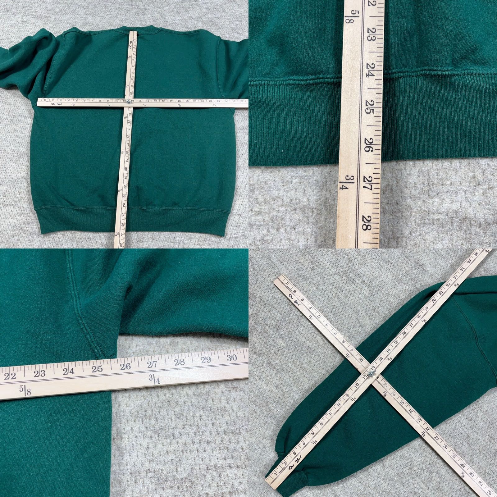 Russell Athletic VINTAGE Russell Sweatshirt Men 2XL Green Crew Neck Pullover, All Seasons, 90s Retro, Regular Fit, USA, Sweatshirt Mens Size US XXL / EU 58 / 5 - 8 Thumbnail