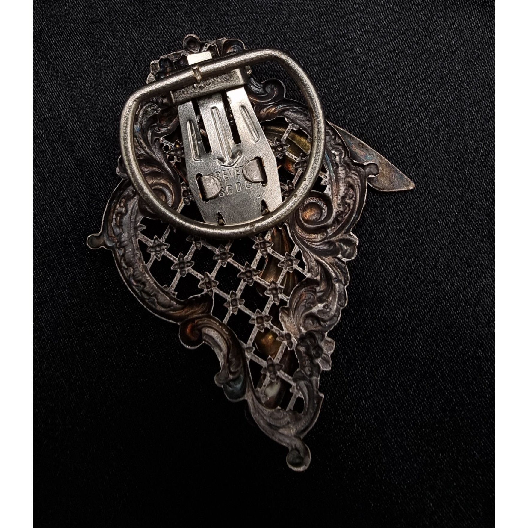 Vintage Antique 1920s-1930s Brevete S.G.D.G. Signed Silver-Tone Bird Size ONE SIZE - 5 Thumbnail