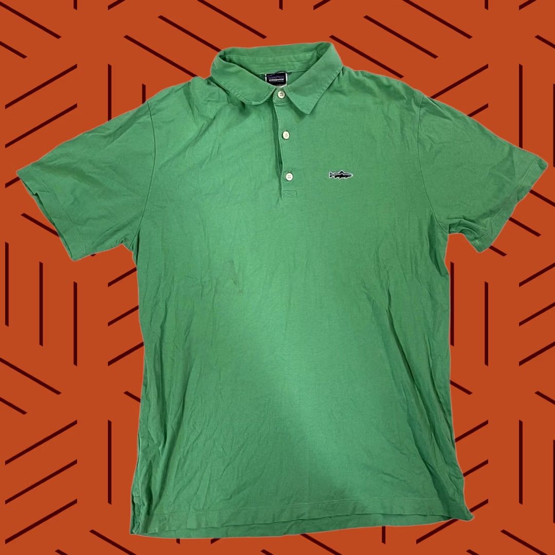 Patagonia Patagonia Polo Shirt Mens Size M Green Organic Cotton Short Sleeve Fish Logo Size US M / EU 48-50 / 2 - 1 Thumbnail