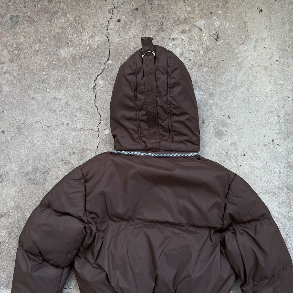 20471120 Missy Japanese Zip Brown Faux Fur Hooded Bomber Jacket Size L / US 10 / IT 46 - 5 Thumbnail