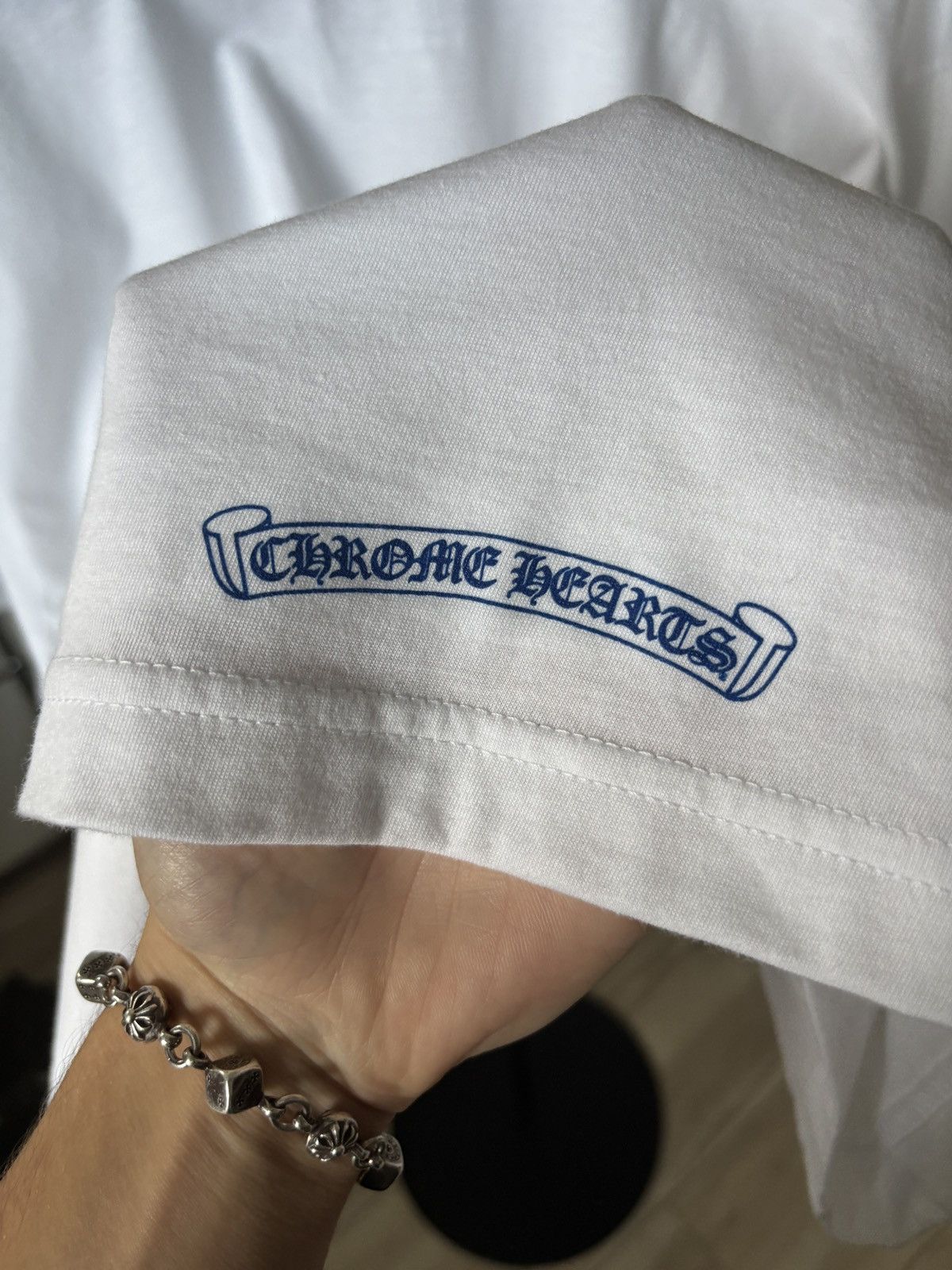Chrome Hearts BRAND NEW | RECEIPT | BARTH BLUE NECK LOGO TEE Size US XL / EU 56 / 4 - 6 Thumbnail