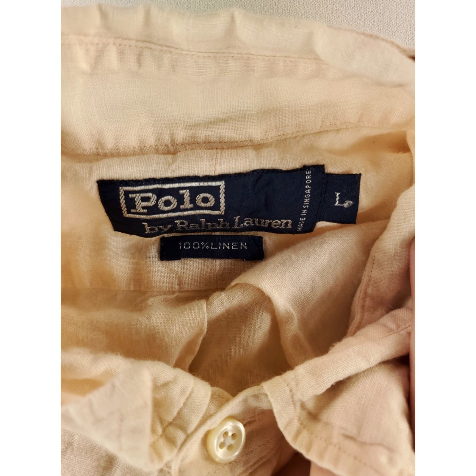 Polo Ralph Lauren Polo Ralph Lauren Shirt Linen Button Up Pink Long Sleeve Mens L Size US L / EU 52-54 / 3 - 2 Thumbnail