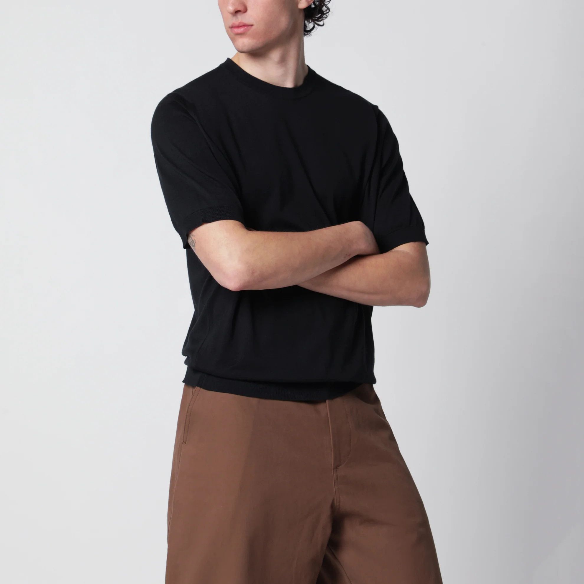 John Smedley o1d2blof0526 Cotton Sweater in Black Size US XXL / EU 58 / 5 - 4 Thumbnail