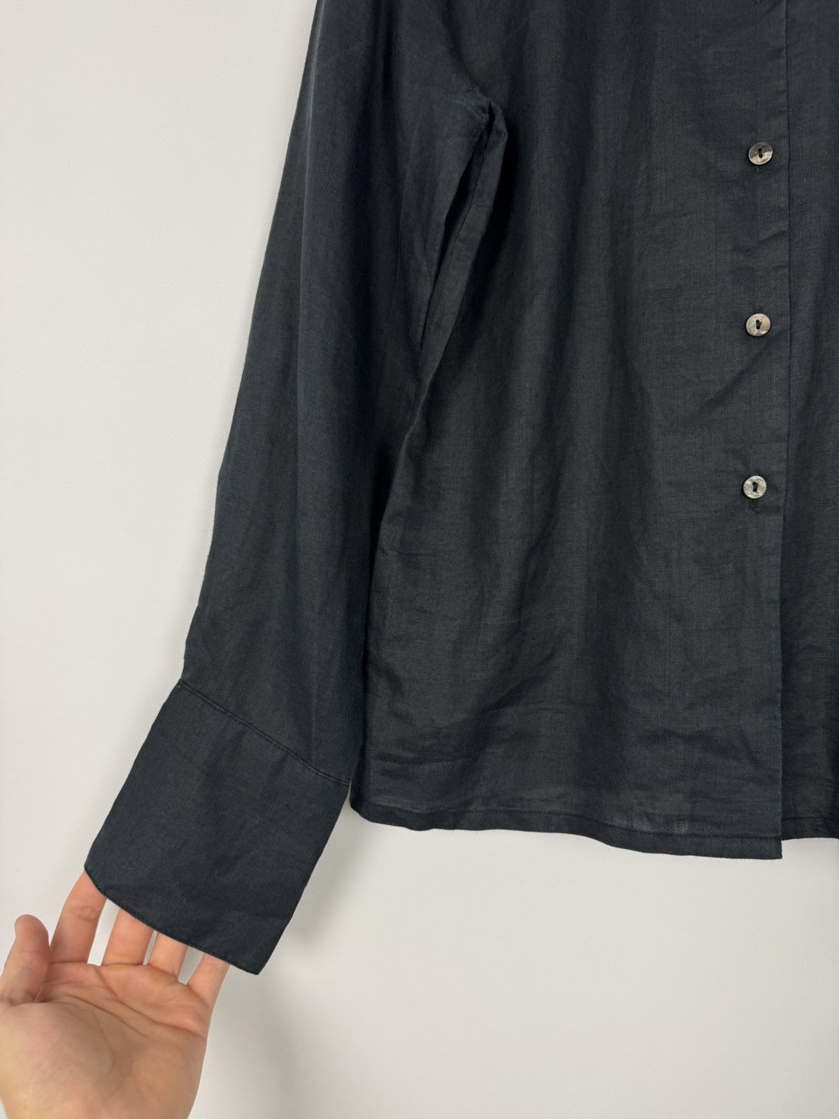 Katharine Hamnett London Linen Black Long Sleeve Shirt