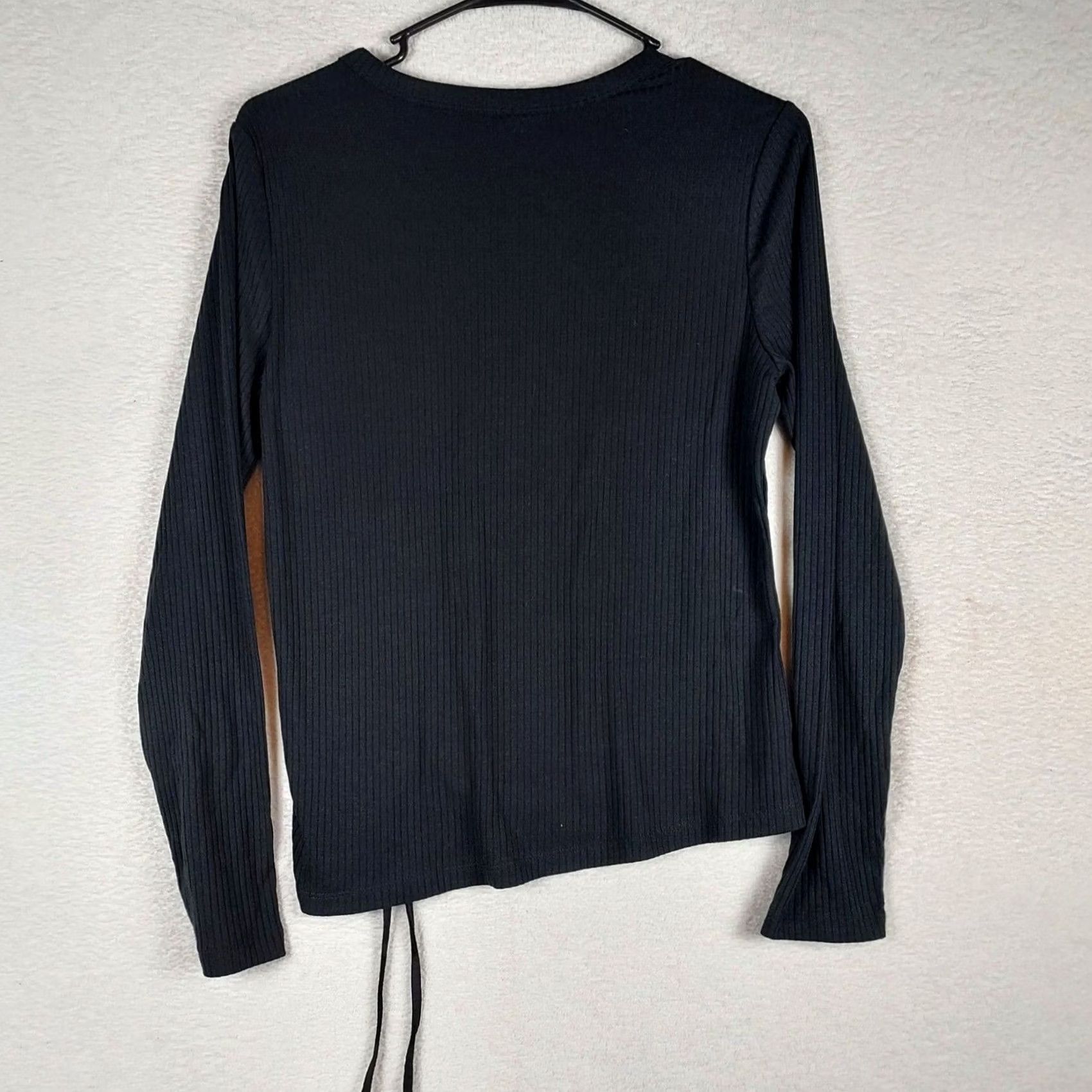 Vintage A New Day Shirt Womens Medium Black Long Sleeve Cropped Blouse M Size M / US 6-8 / IT 42-44 - 6 Thumbnail