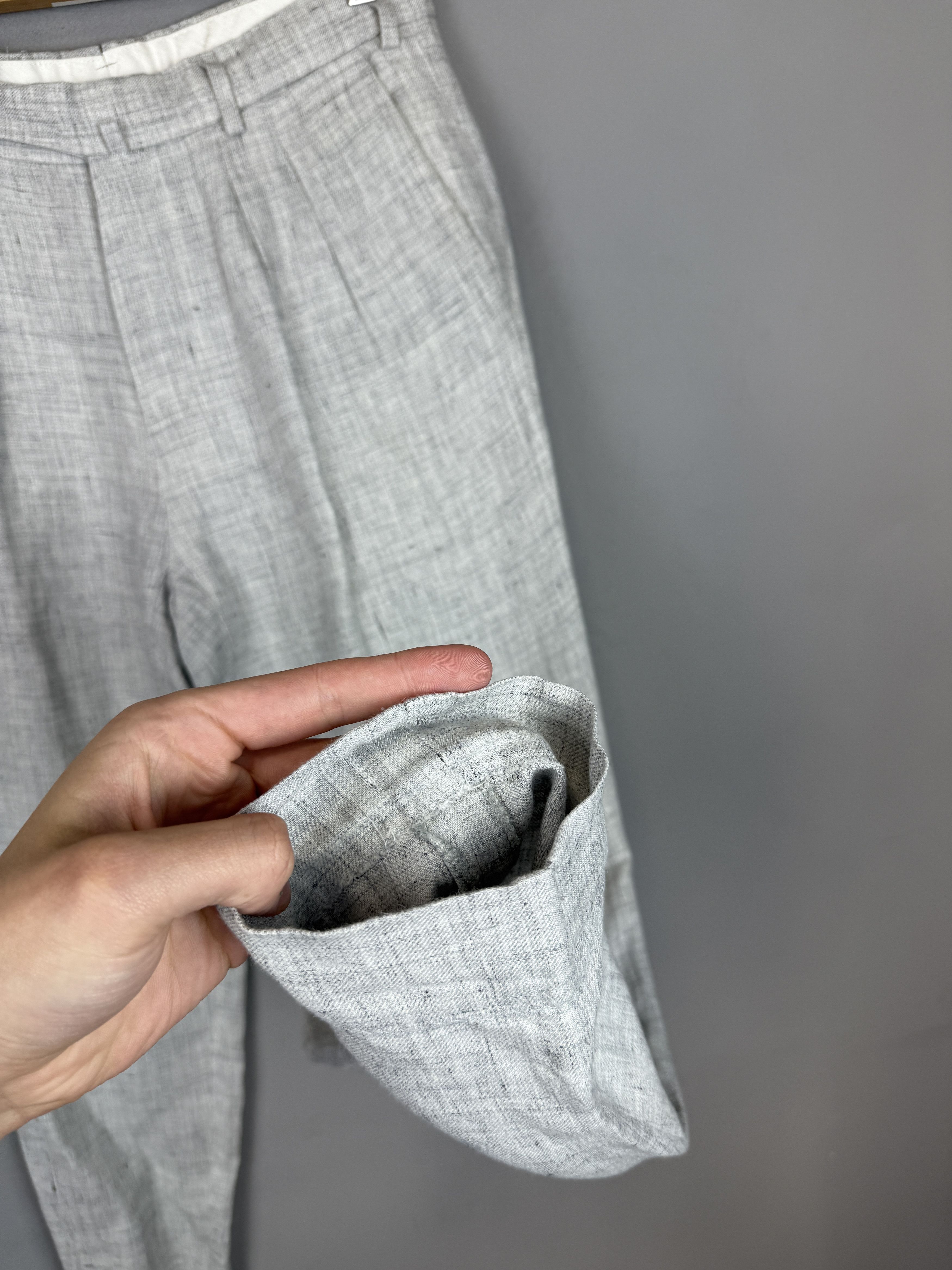 Suitsupply Suitsupply Blake Double Pleat Trouser Pure Linen Grey Size US 28 / EU 44 - 12 Thumbnail