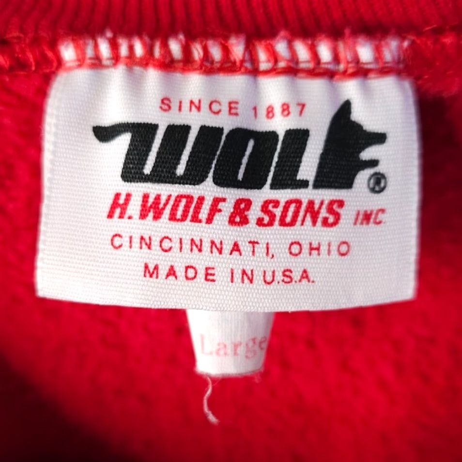 Vintage VINTAGE Wolf Christmas Sweatshirt Mens Large Red 80s Dear Santa Made In USA Size US L / EU 52-54 / 3 - 6 Thumbnail