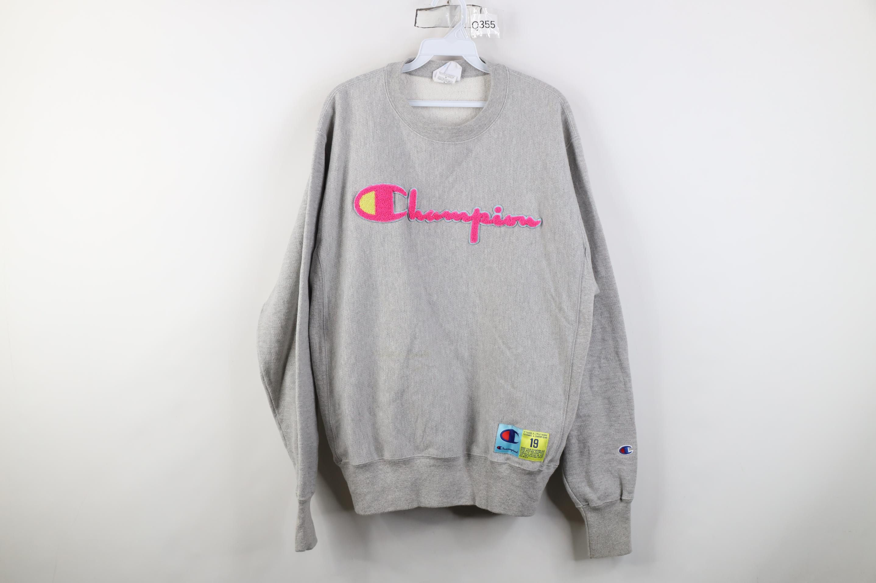 Champion Y2K Champion Reverse Weave Spell Felt Patch Heavy Sweatshirt Size M / US 6-8 / IT 42-44 - 1 Thumbnail
