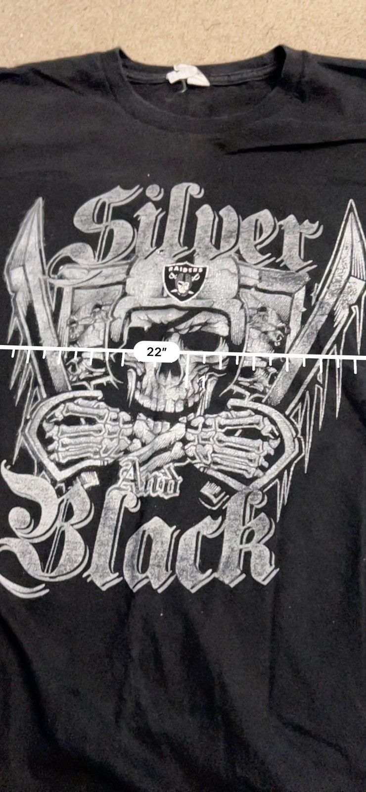 NFL INSANE vintage Oakland raiders silver and black graphic tee Size US XL / EU 56 / 4 - 3 Thumbnail
