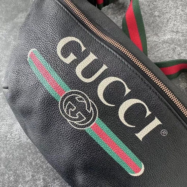 Gucci GUCCI Logo Waist Bag with Green Red Stripes-2506 Size ONE SIZE - 2 Thumbnail