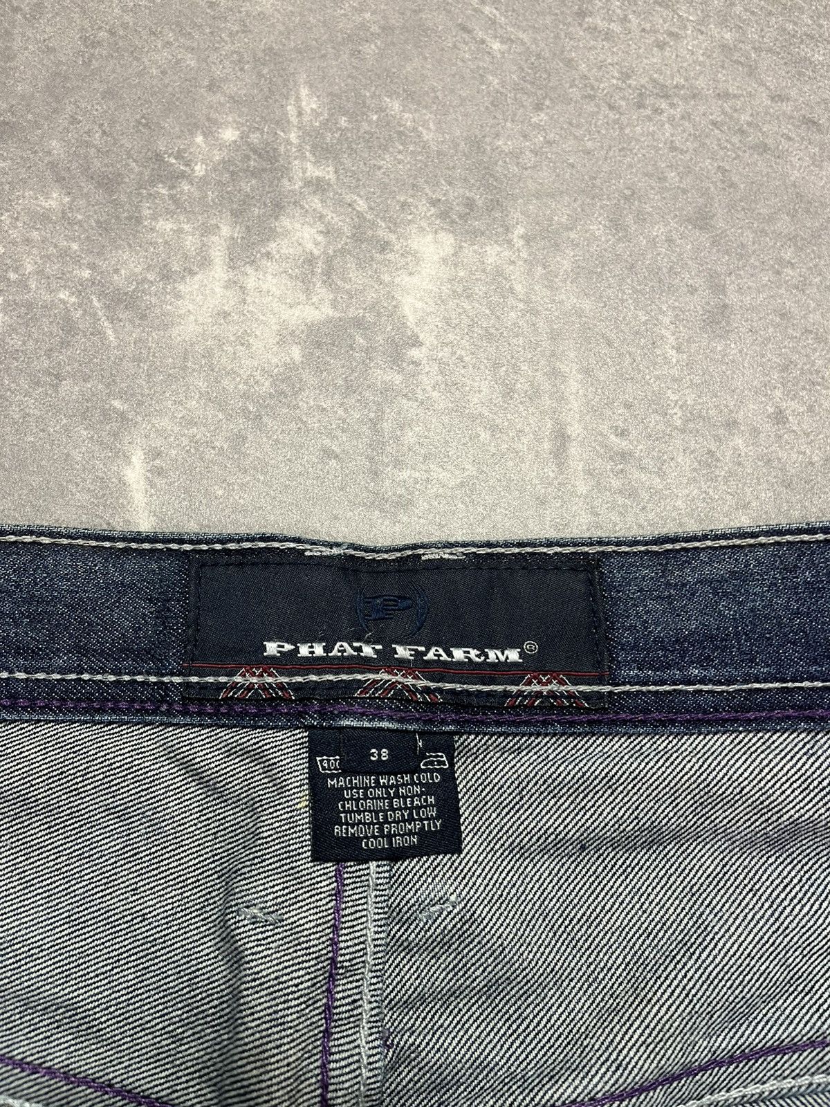 Phat Farm 2000s Y2K Phat Farm Washed Heavy Mega Baggy Denim Jeans 40 Size US 40 / EU 56 - 7 Thumbnail