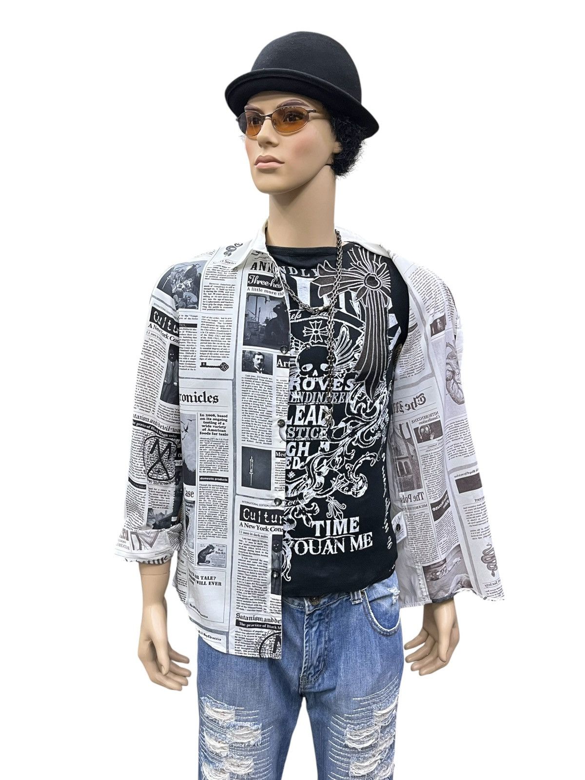 Fashion Victim Milkboy Japan Chaos Newspaper Shirt Galliano Core Size US M / EU 48-50 / 2 - 3 Thumbnail