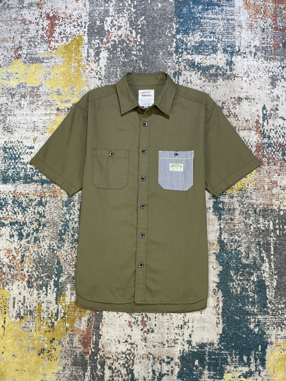 Smith's American Smith’s American Olive Green Twill Work Shirt Size US M / EU 48-50 / 2 - 2 Thumbnail