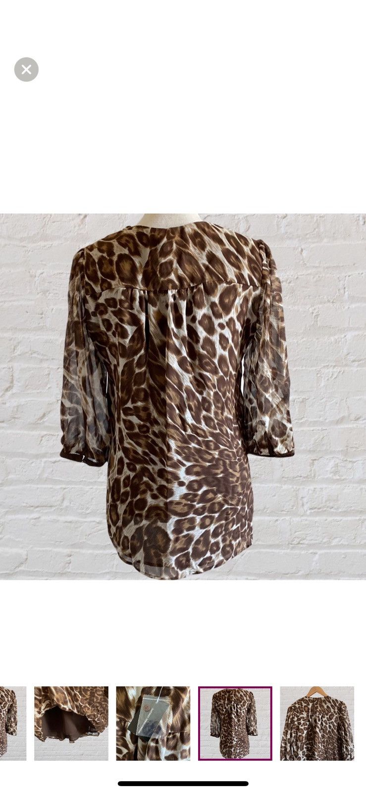 I.N.C INC INTERNATIONAL SILK LEOPARD EMBELLISHED BEADED TOP Size XS / US 0-2 / IT 36-38 - 15 Thumbnail