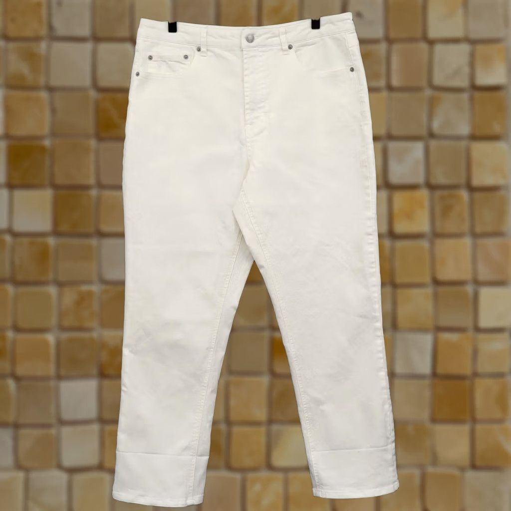 Frye Frye White Denim Jeans 30 Straight High Rise Womens Regular 5-Pocket Cotton Polyester Spandex 28 Inseam Size 30" / US 8 / IT 44 - 1 Thumbnail