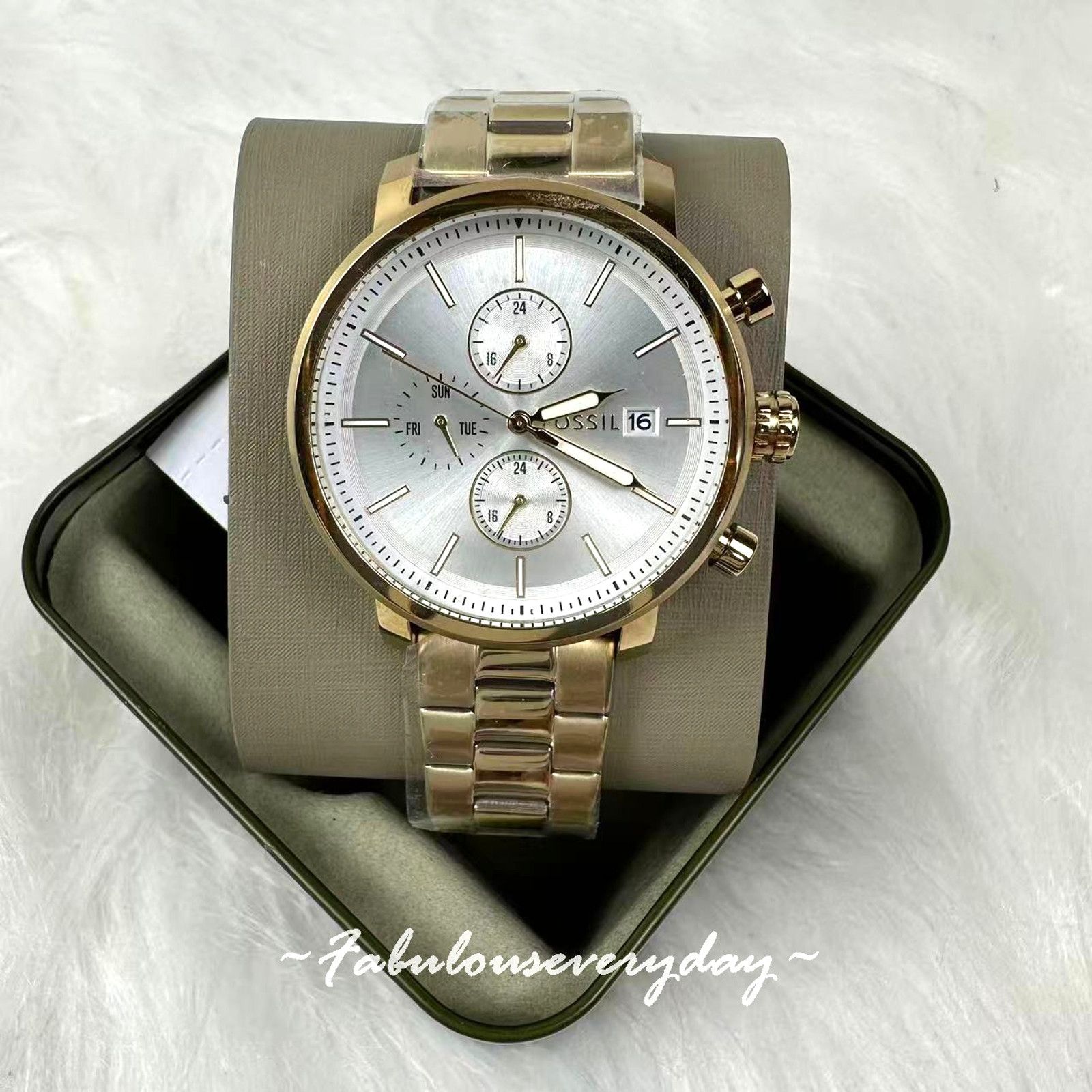 Fossil FOSSIL Men Rhett Multifunction Watch White Dial Gold BQ2852 Size ONE SIZE - 1 Thumbnail