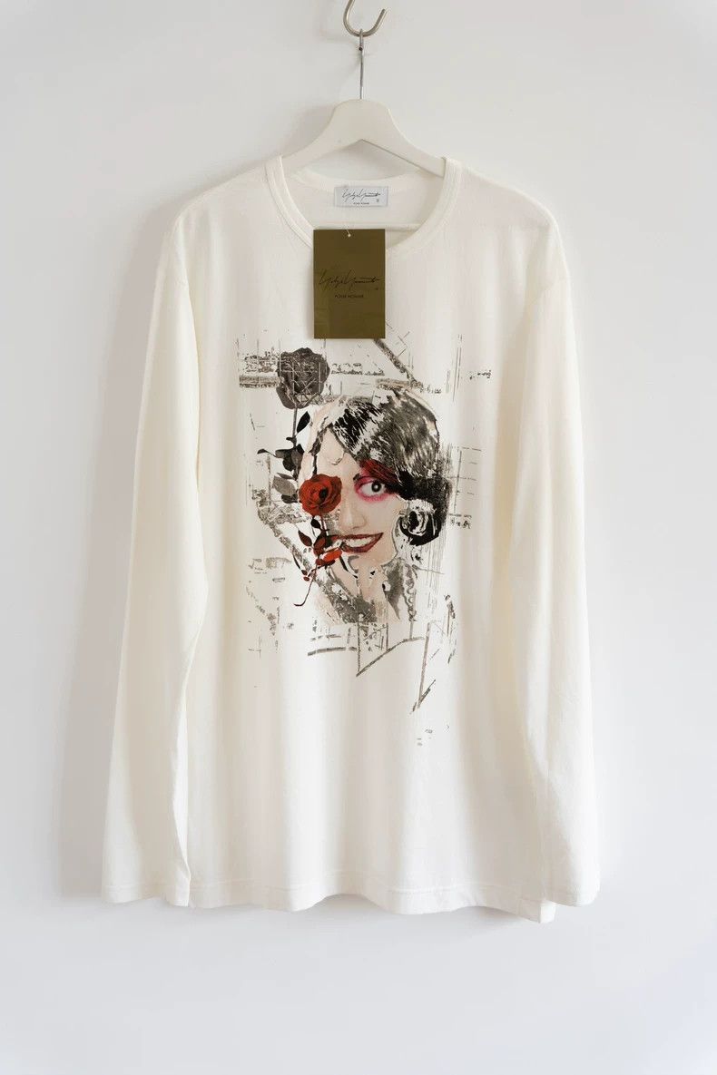 Yohji Yamamoto Yohji Yamamoto 24 SS Women Like Print Long Sleeve T-Shirt 2 Size US L / EU 52-54 / 3 - 1 Thumbnail