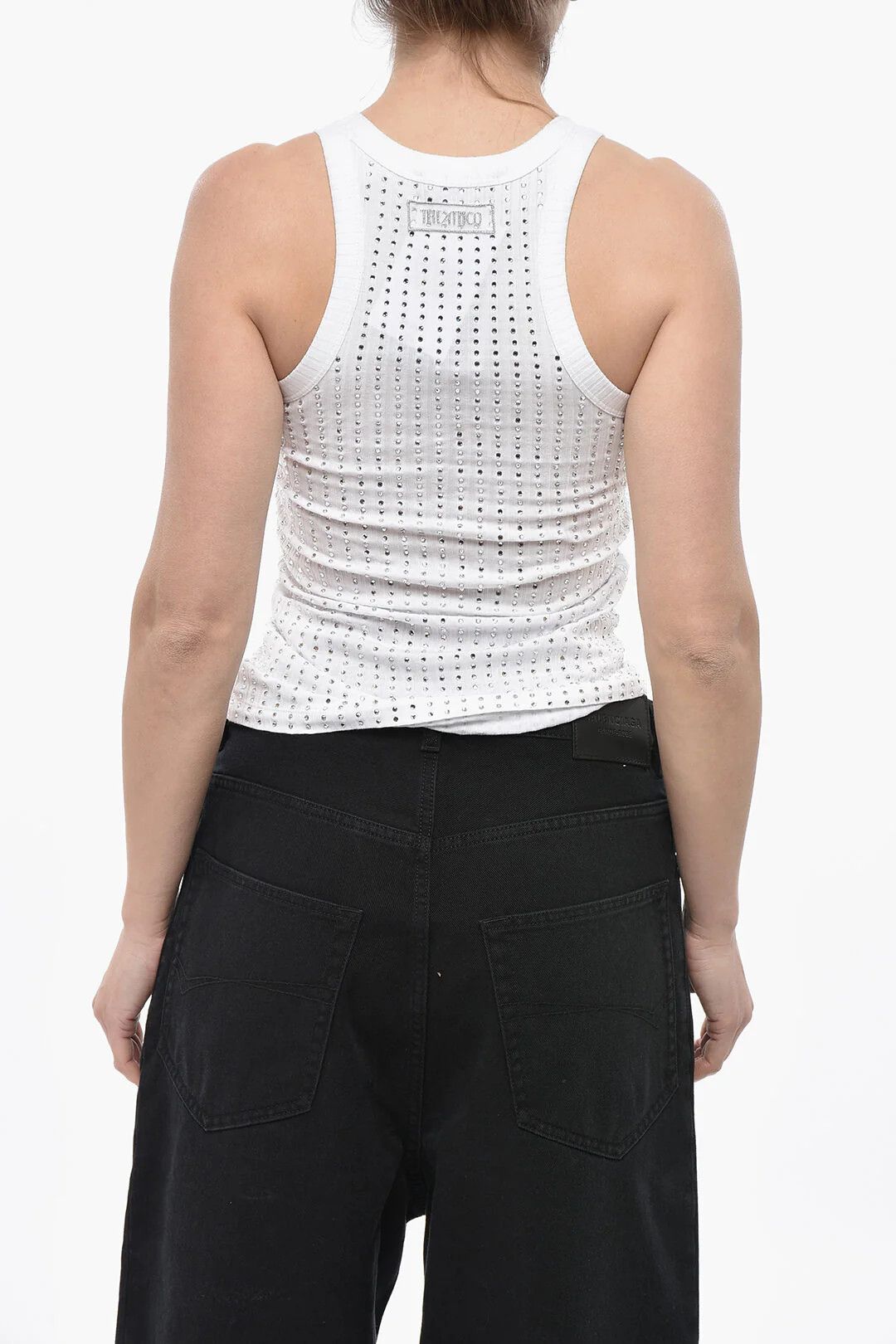 The Attico og1mm0426 Cotton Tank Top in White Size XS / US 0-2 / IT 36-38 - 2 Thumbnail