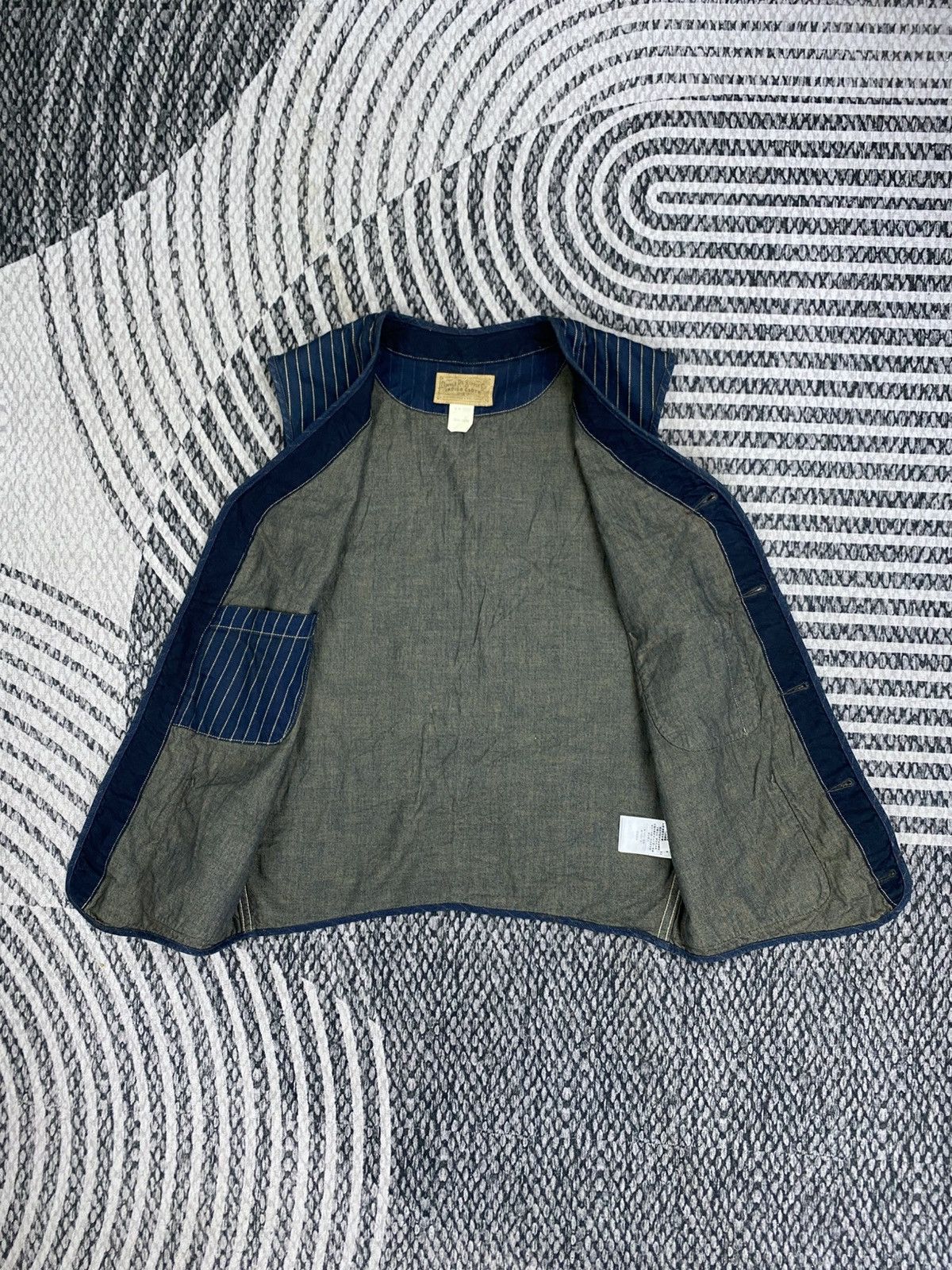 RRL Ralph Lauren 🔥RARE Vintage RRL Ralph Lauren Indigo Hickory Stripes Vest Size US S / EU 44-46 / 1 - 5 Thumbnail