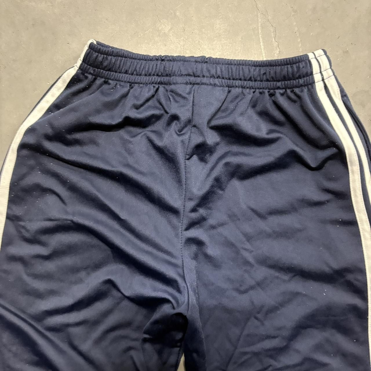 Japanese Brand × Vintage Crazy Vintage Y2K/2000s Baggy Striped Navy Blue Track Pants! Size US 32 / EU 48 - 6 Thumbnail