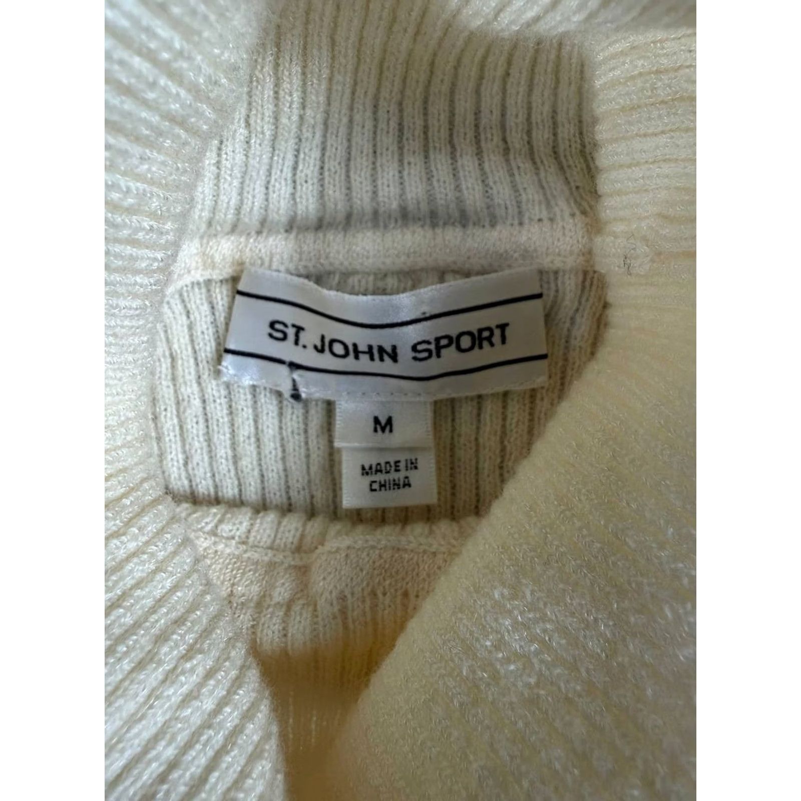 St. John St. John Sport Ivory Ribbed Sleeveless Turtleneck Knit Sweater Size M Women Size M / US 6-8 / IT 42-44 - 7 Thumbnail